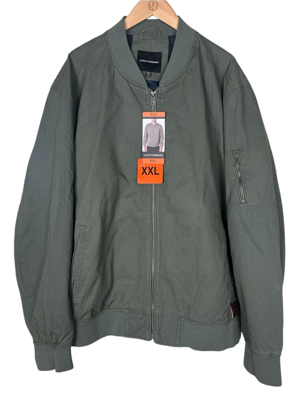 Lucky Brand Mens Military Green Bomber Jacket NWT